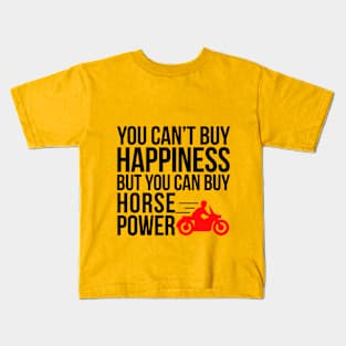 Happiness = Horsepower Kids T-Shirt